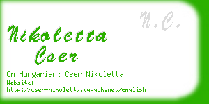 nikoletta cser business card